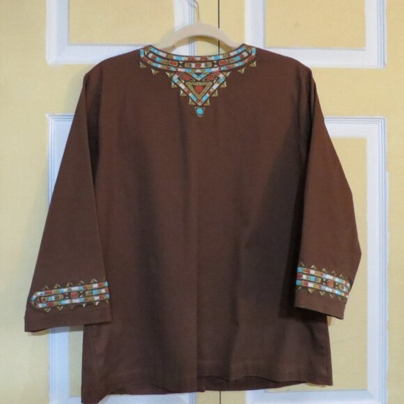 Bob Mackie Wearable Art Southwest Style Jacket with Pockets - Picture 5 of 5